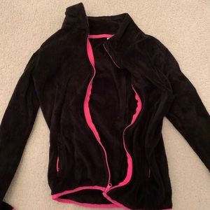 vs Pink fuzzy black jacket